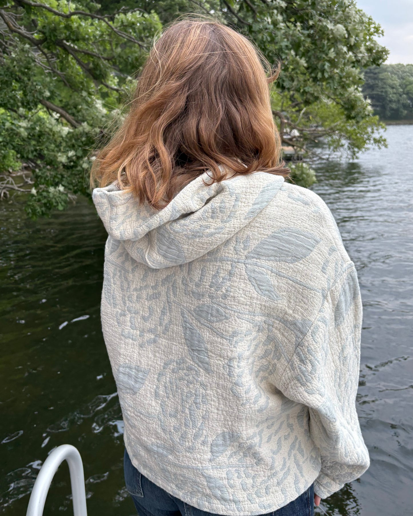 White & Blue Hoodie