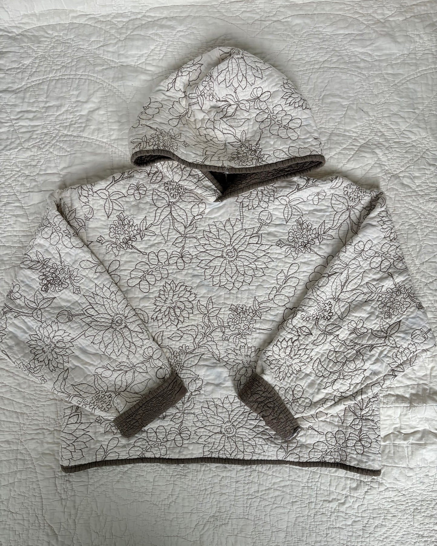 White Floral Hoodie