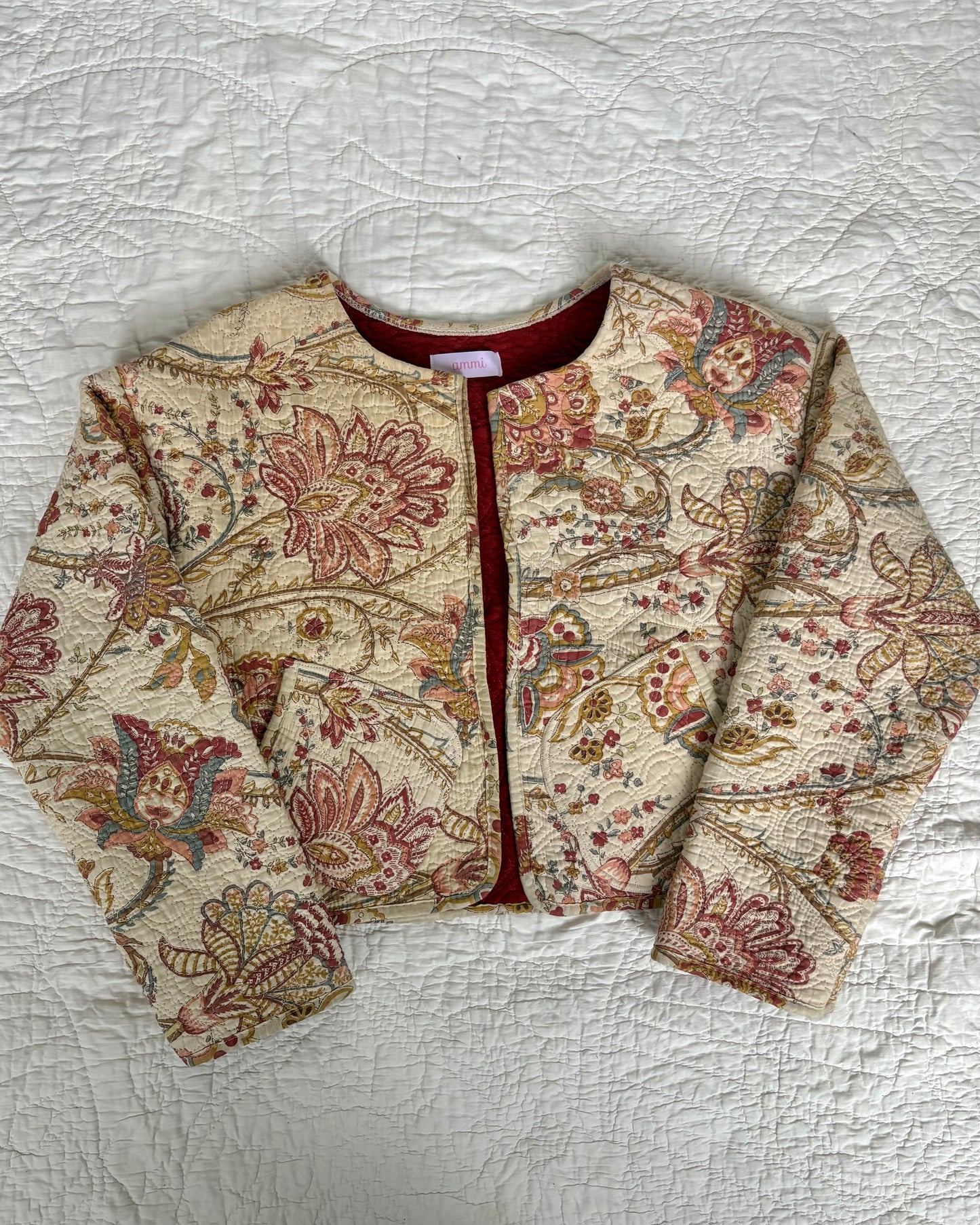 Red & Yellow Cropped Jacket
