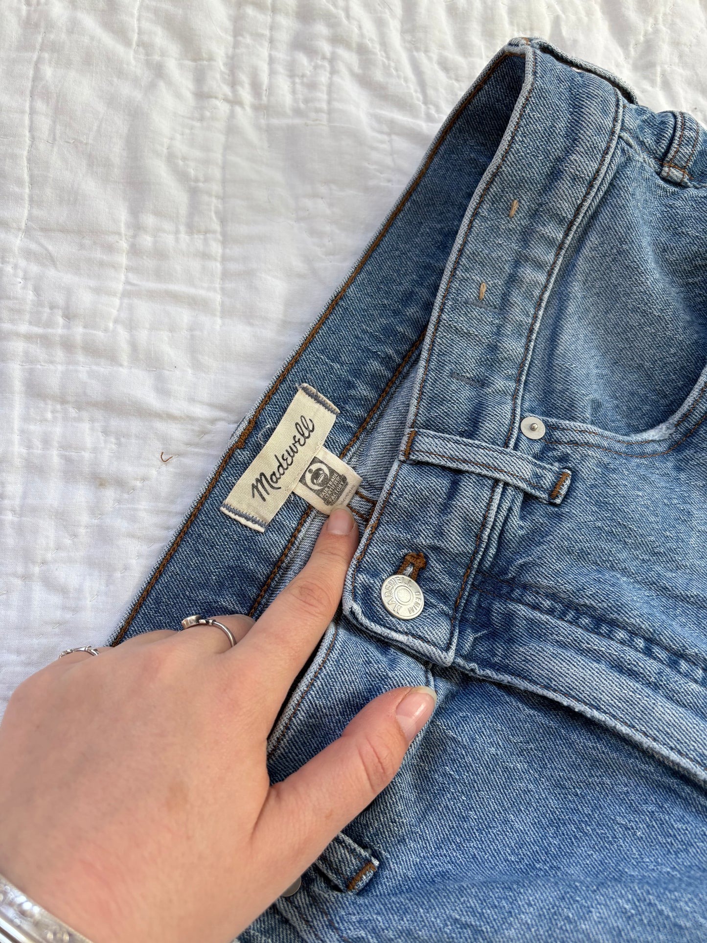 Green & Pink Madewell Jeans