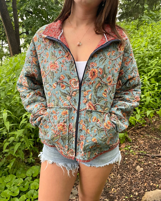 Red & Blue Floral Jacket