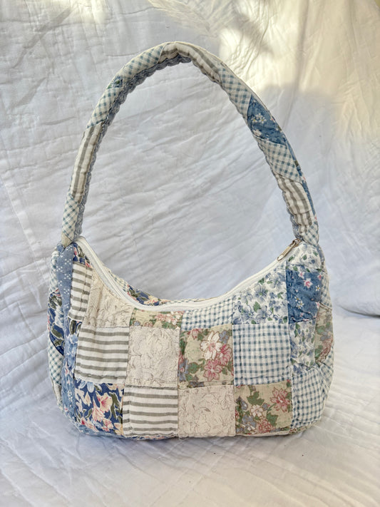 Blue Patchwork Shoulder Bag