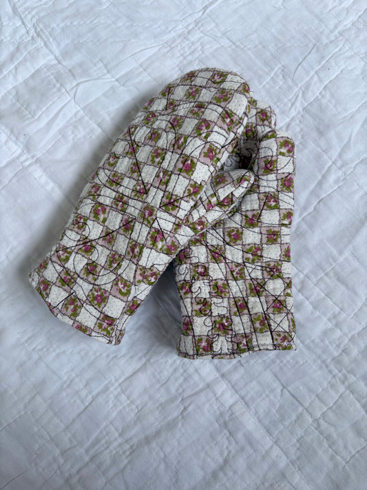 Brown & White Mittens