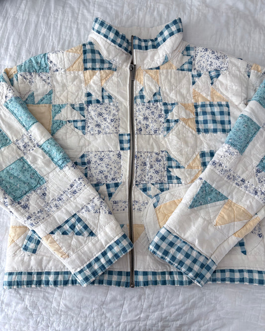 Yellow & Blue Quilted Jacket