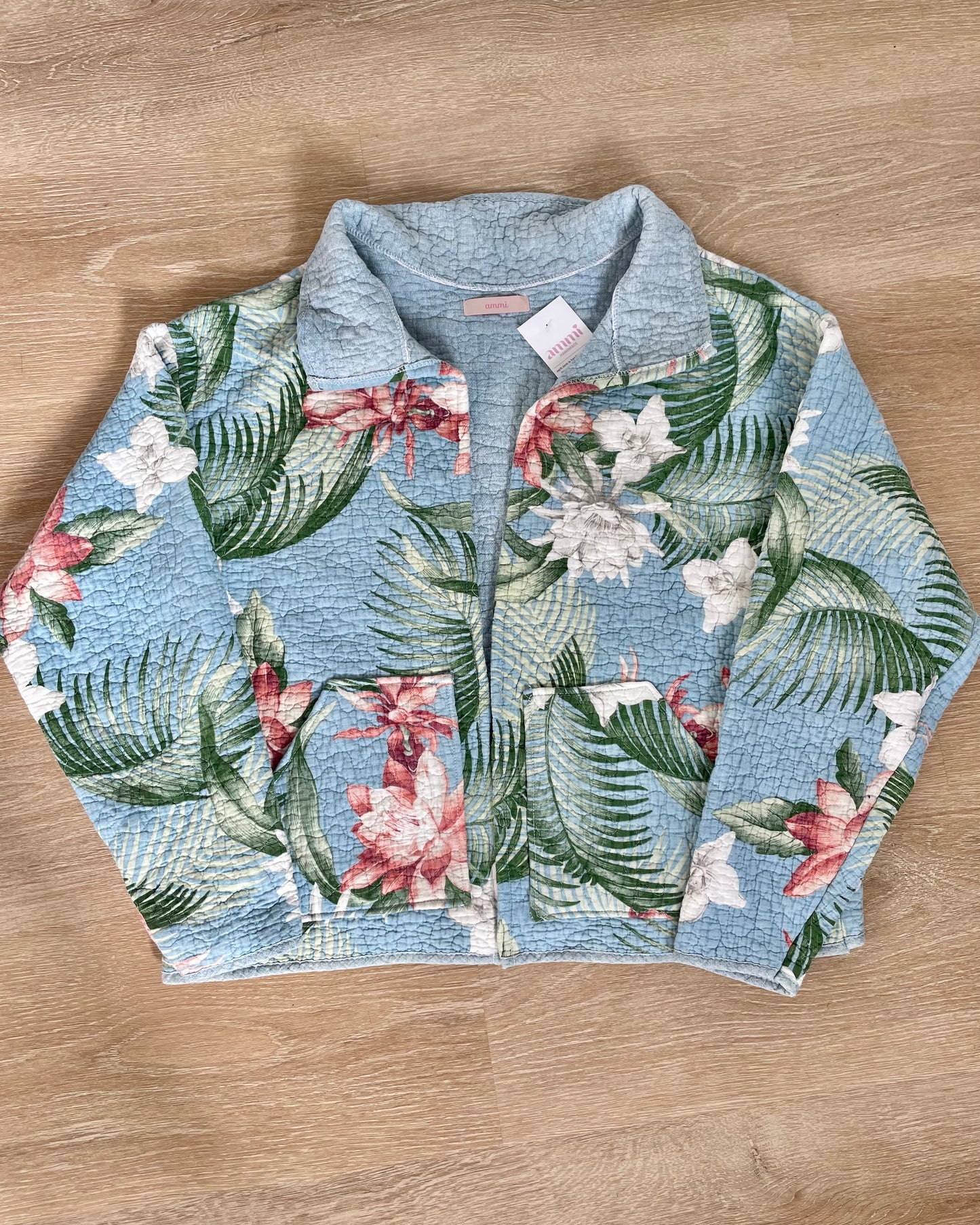 Tropical Print Quilted Jacket