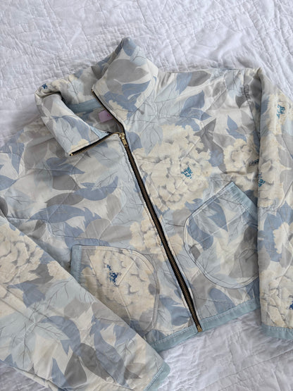 Blue Floral Cropped Jacket