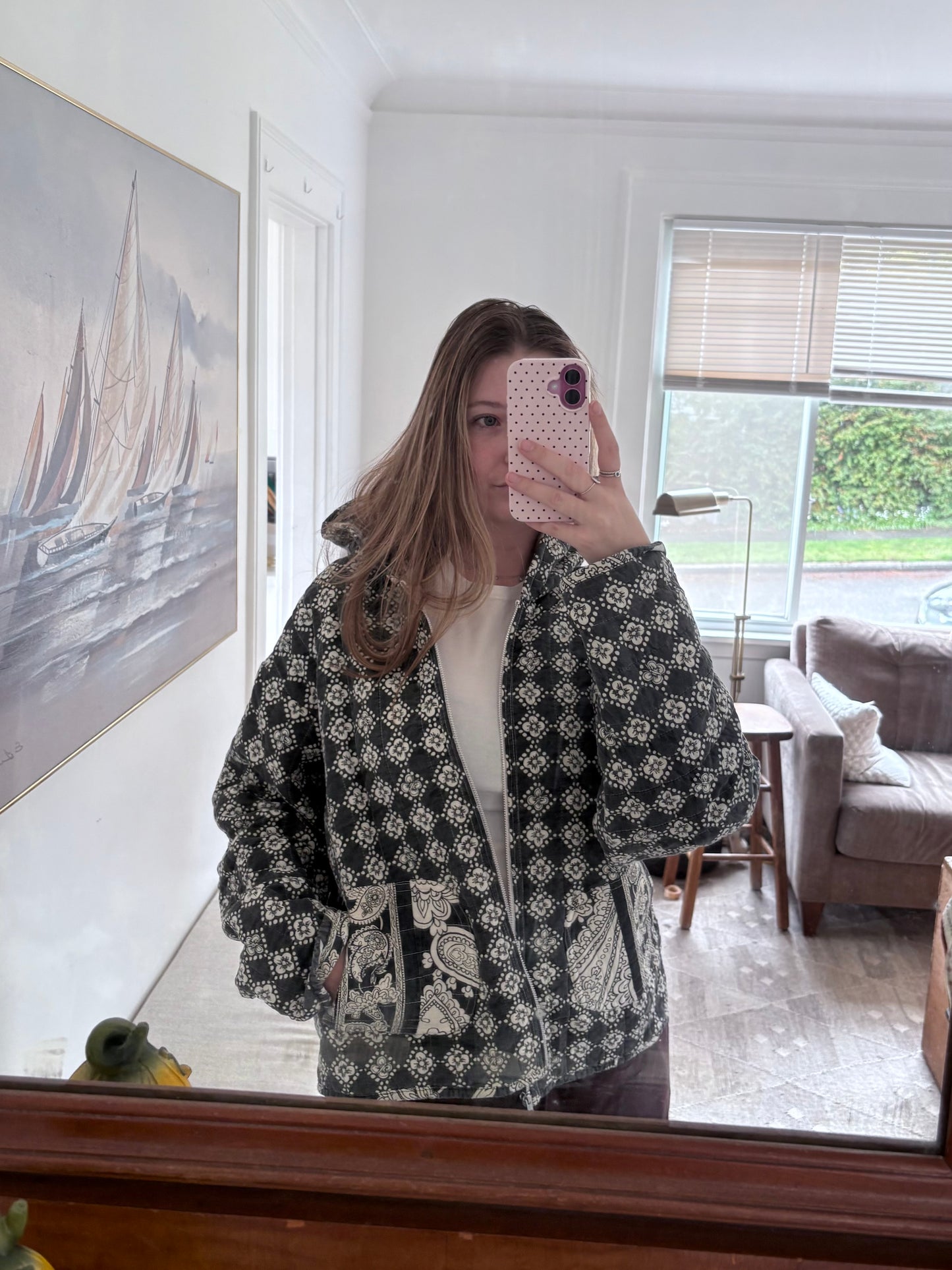 Black & White Hooded Jacket