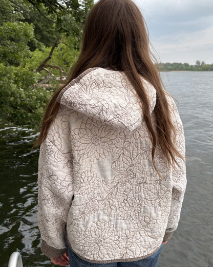 White Floral Hoodie