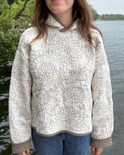 White Floral Hoodie