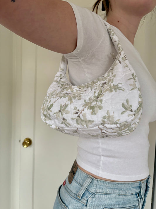 White Floral Shoulder Bag