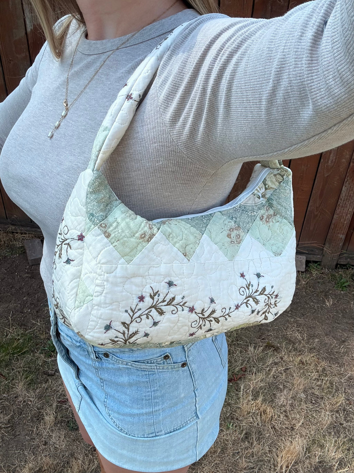 Patchwork & Embroidery  Medium Shoulder Bag