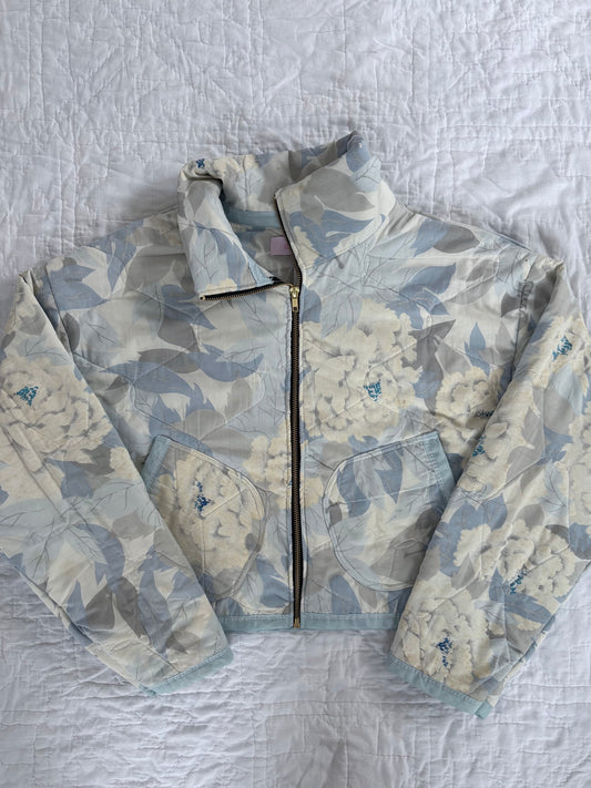 Blue Floral Cropped Jacket