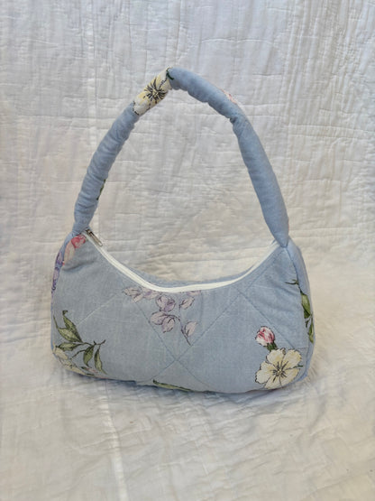 Blue Floral Medium Shoulder Bag