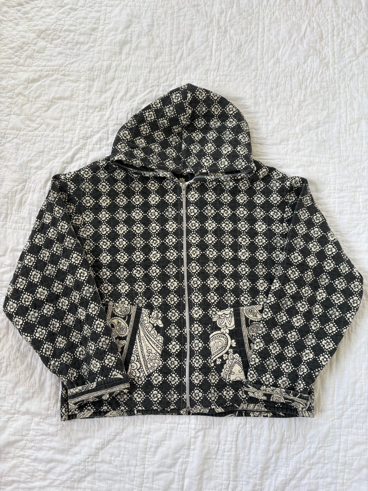 Black & White Hooded Jacket
