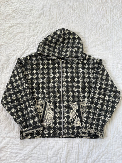 Black & White Hooded Jacket