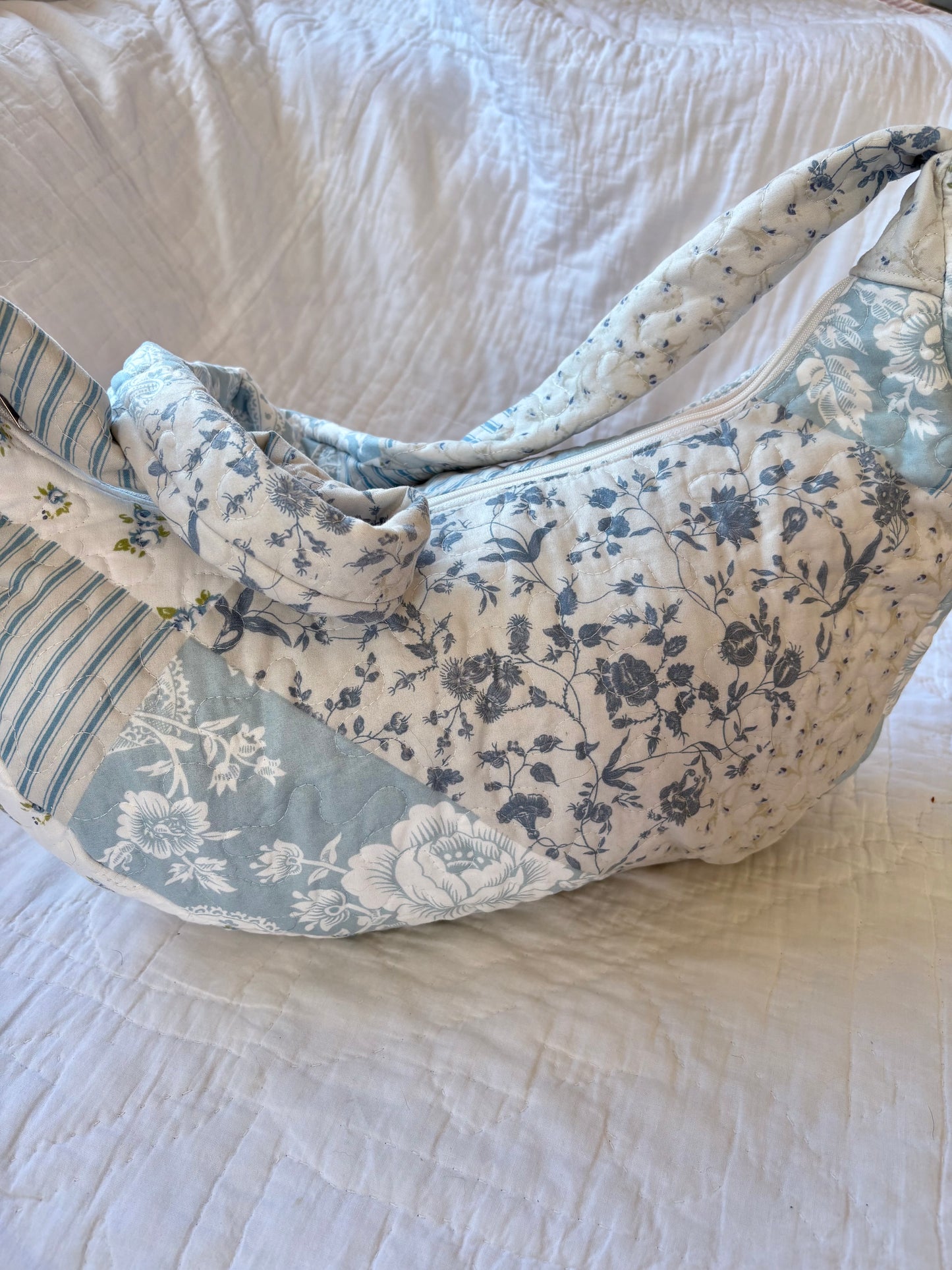Blue Patchwork Crossbody Bag