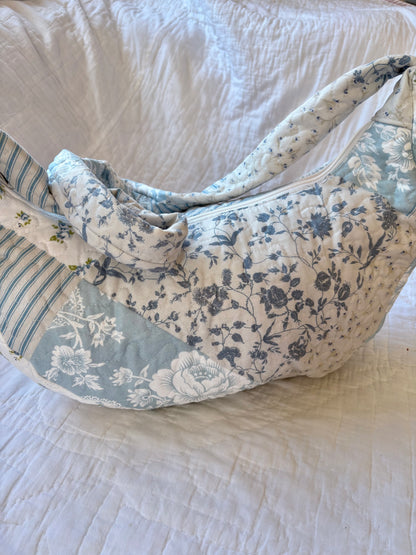 Blue Patchwork Crossbody Bag