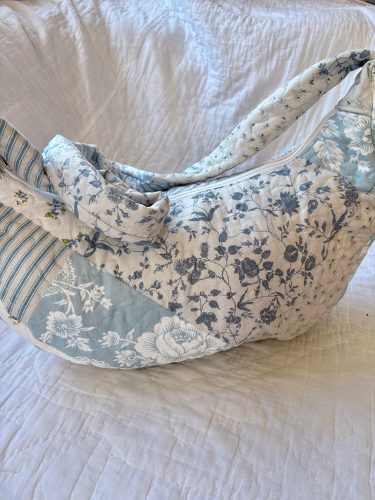 Blue Patchwork Crossbody Bag