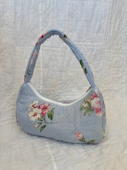 Blue Floral Medium Shoulder Bag