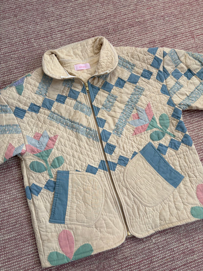 Blue&Pink Quilted Jacket