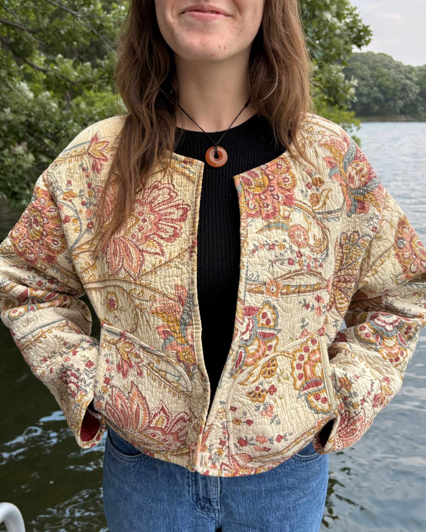 Red & Yellow Cropped Jacket