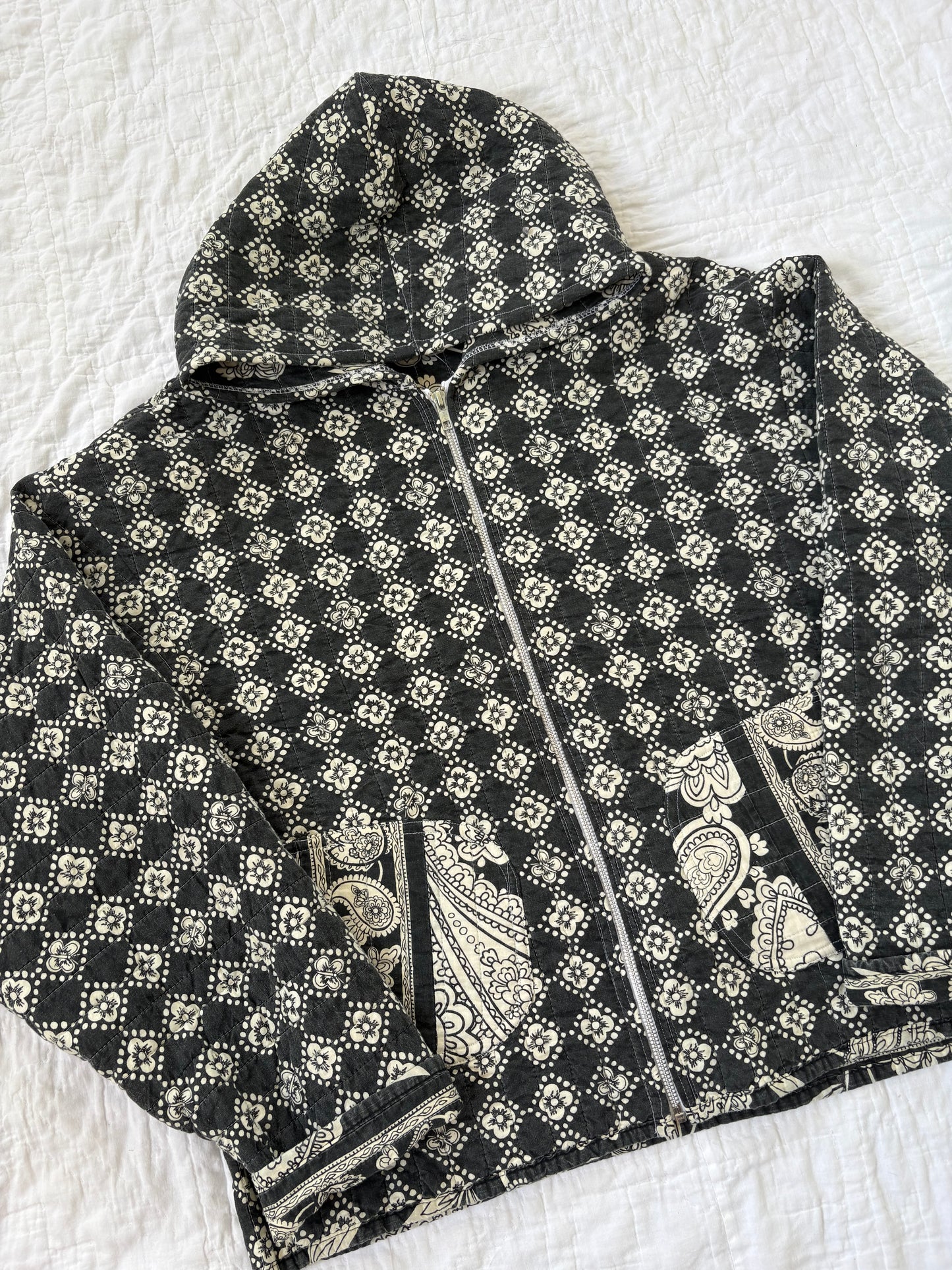 Black & White Hooded Jacket