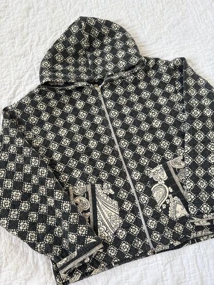 Black & White Hooded Jacket