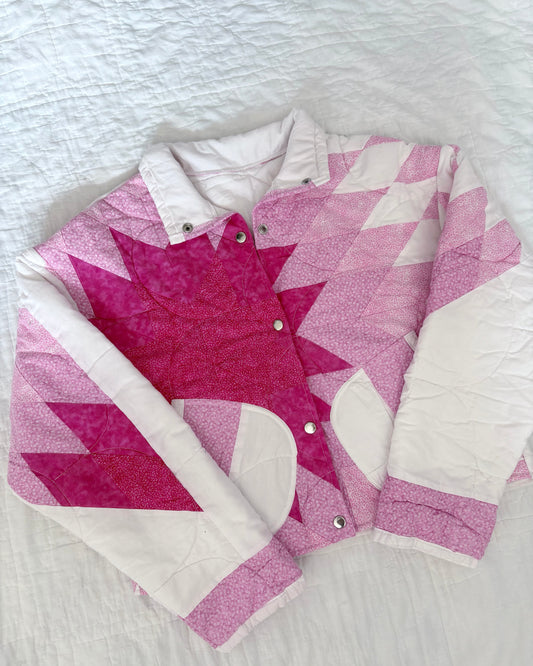 Dark Pink Quilted Jacket