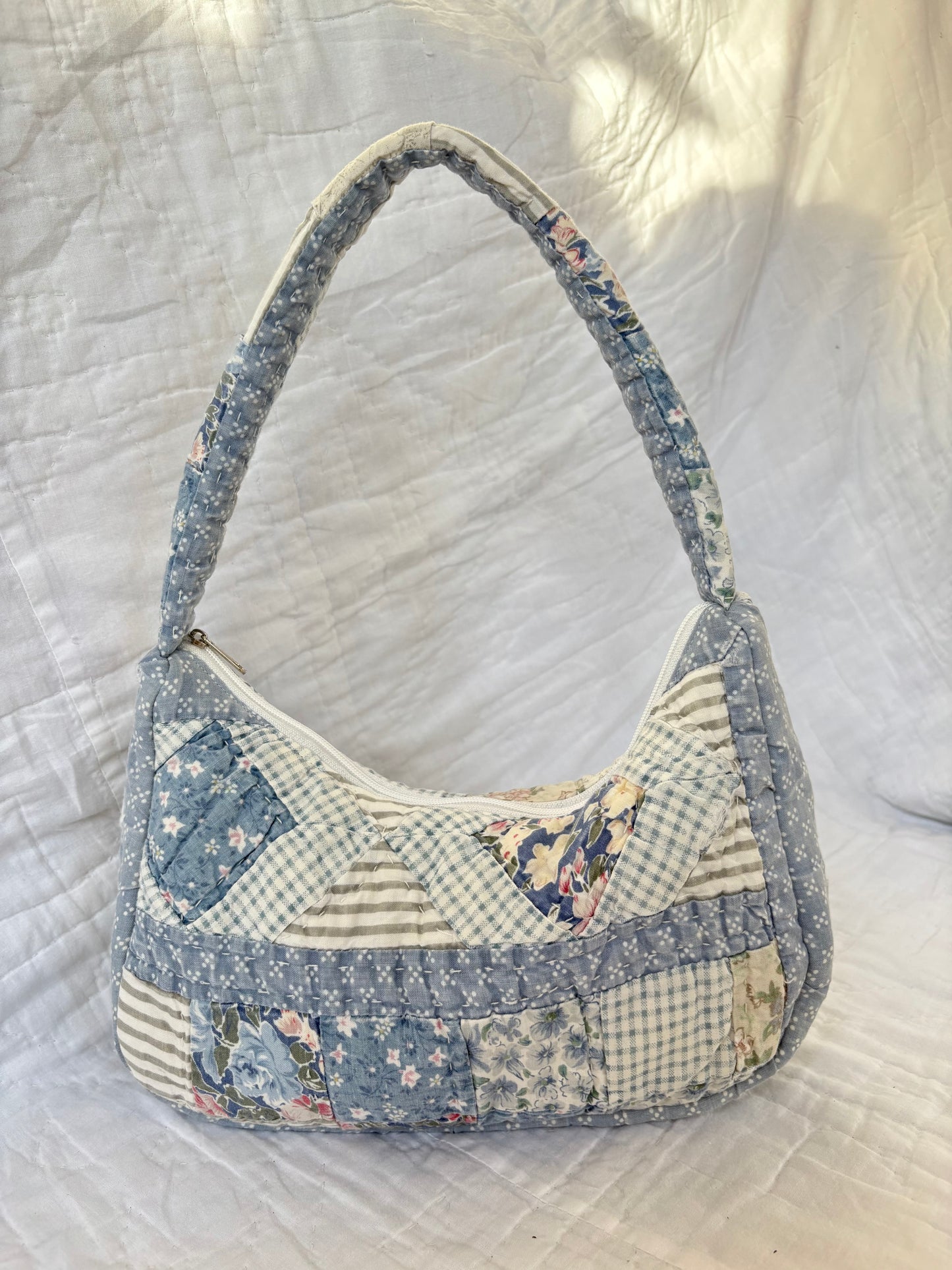 Blue Patchwork Shoulder Bag