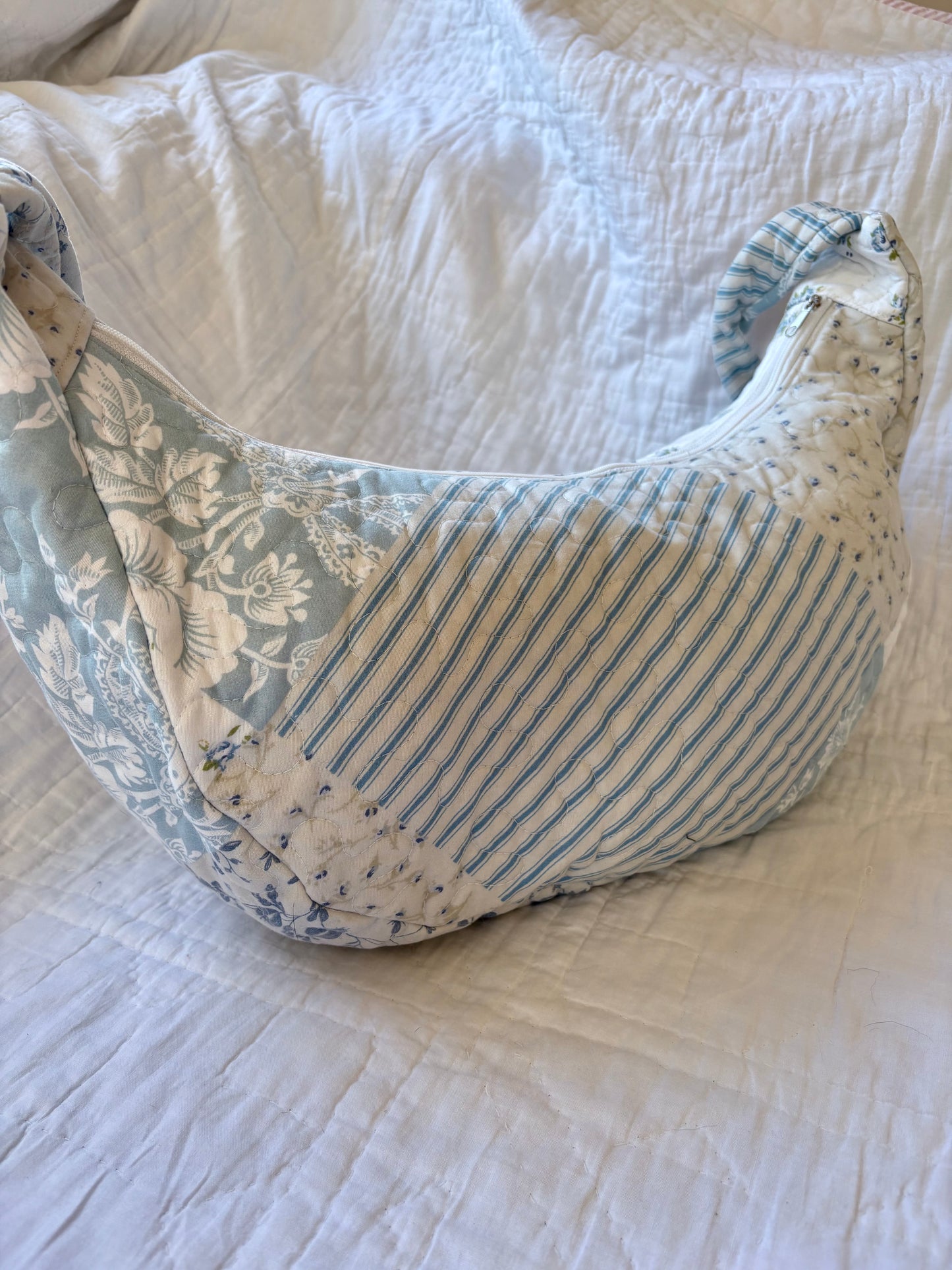 Blue Patchwork Crossbody Bag