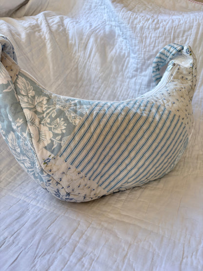 Blue Patchwork Crossbody Bag