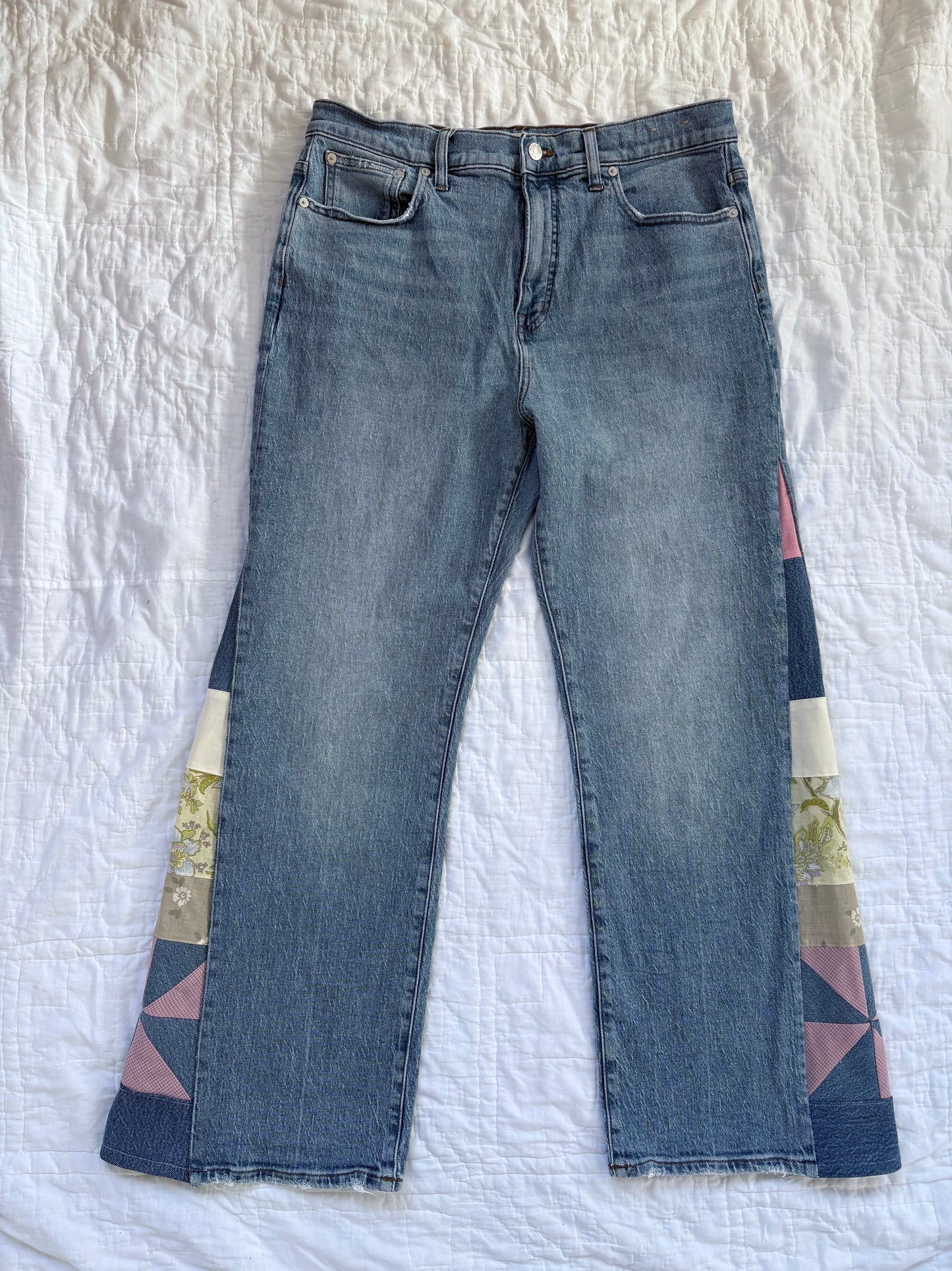 Green & Pink Madewell Jeans