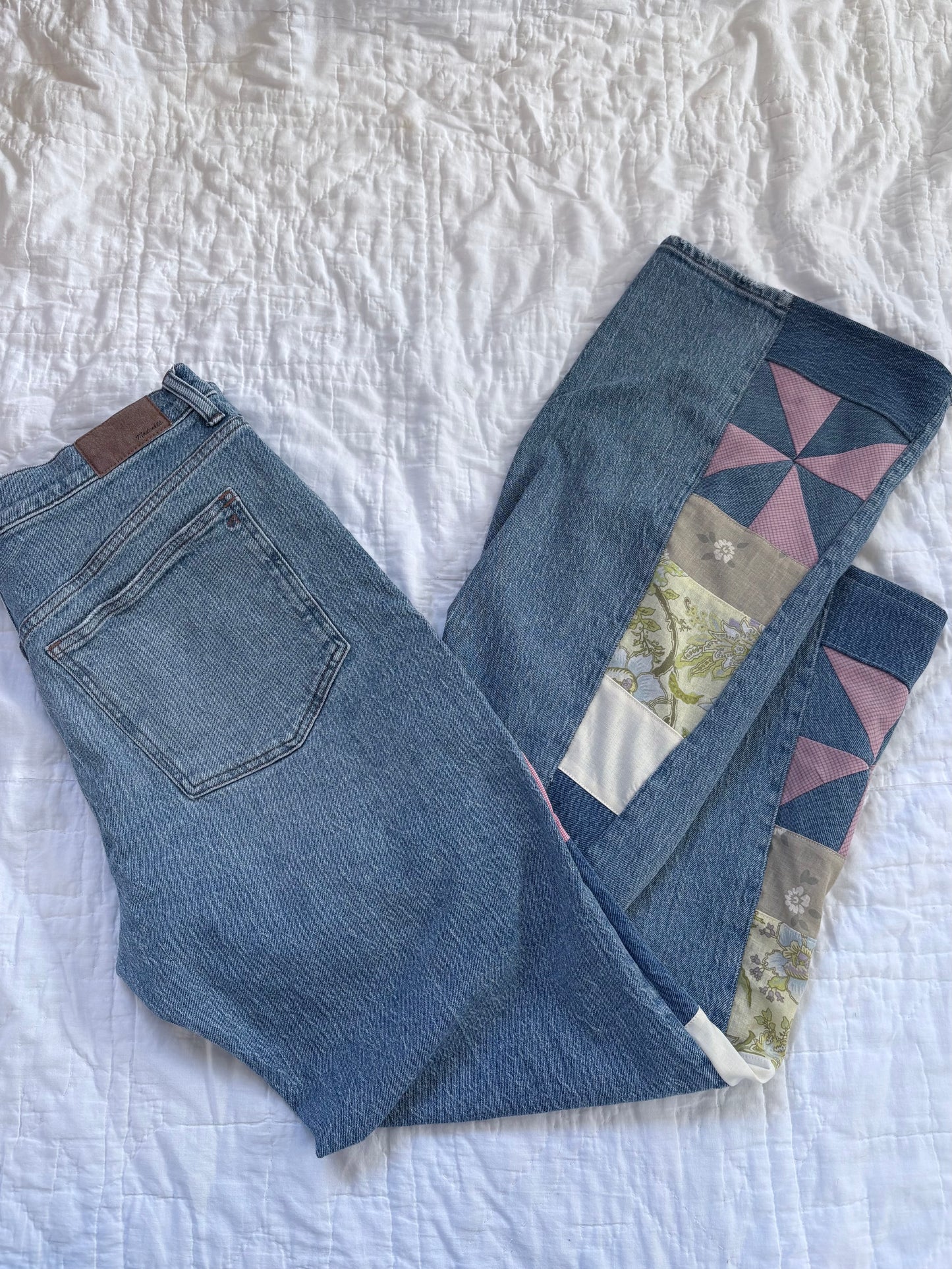 Green & Pink Madewell Jeans