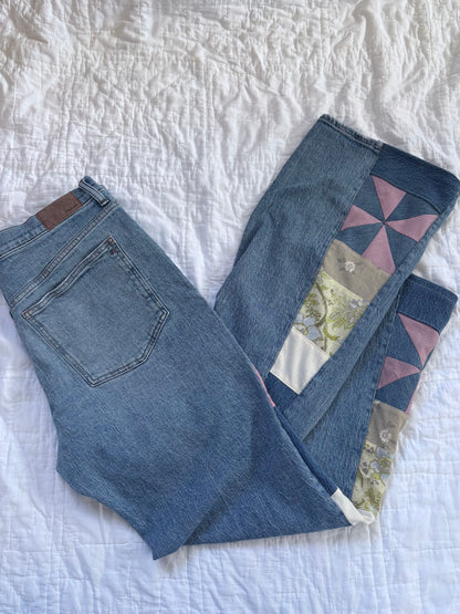 Green & Pink Madewell Jeans