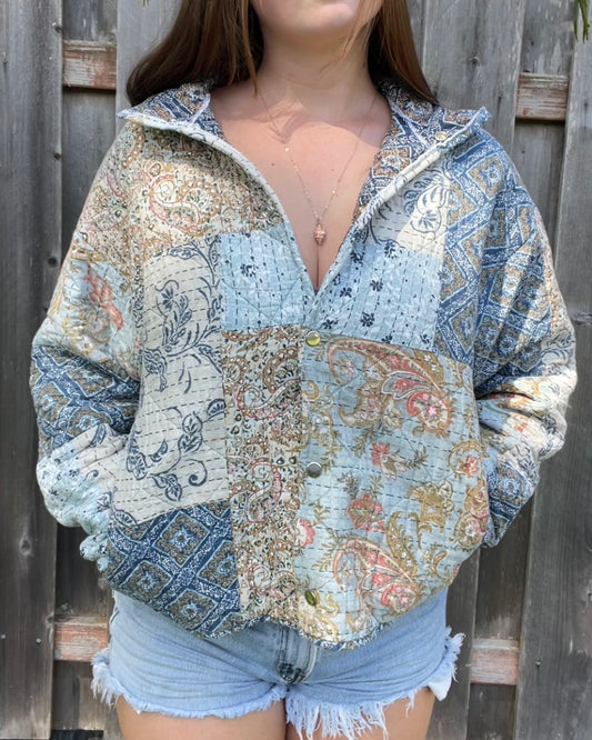 Patchwork Button Jacket