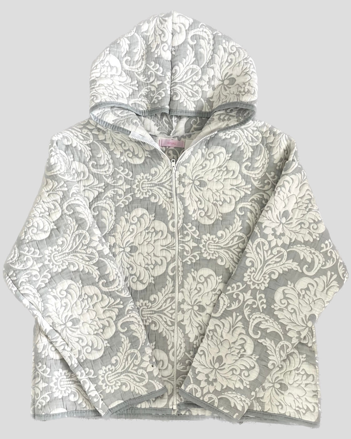 Quilted zipped hoodie