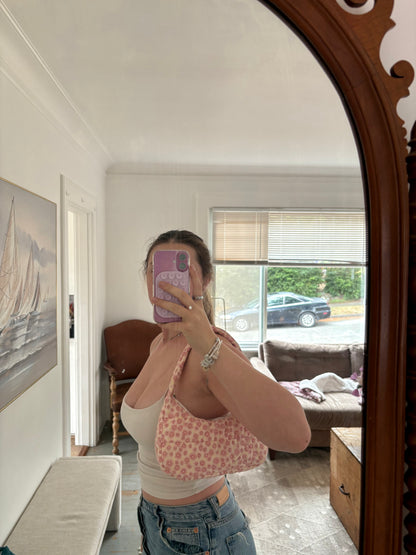 Pink Floral Shoulder Bag