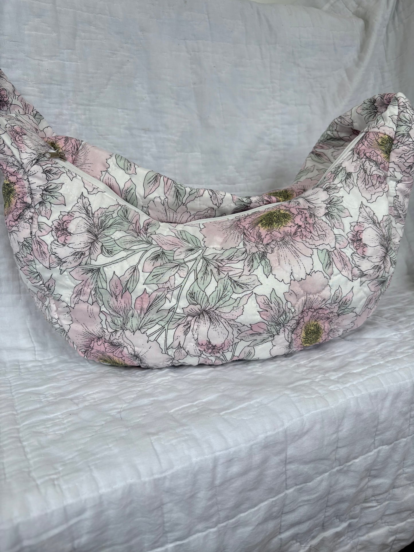Pink Floral Crossbody Bag