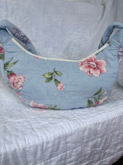 Blue Floral Crossbody Bag