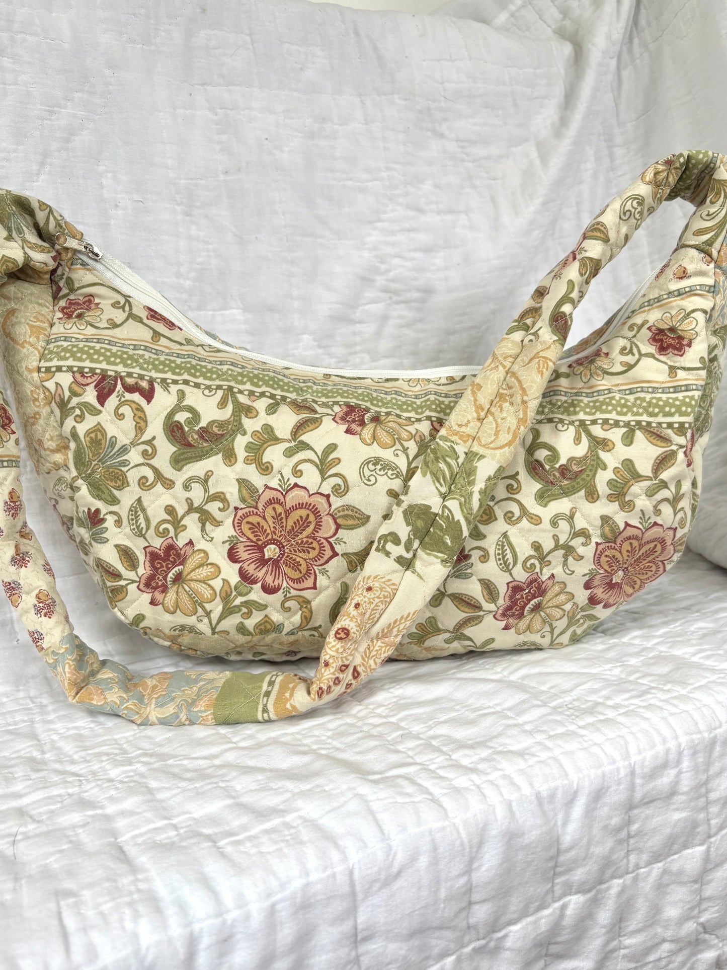 Green Floral Crossbody Bag