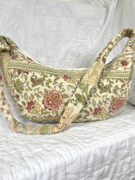 Green Floral Crossbody Bag