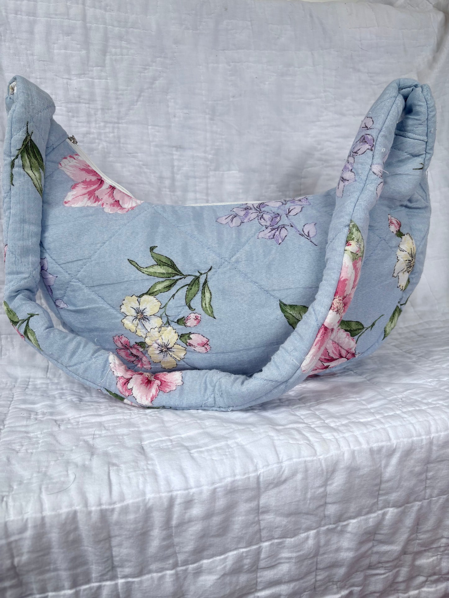 Blue Floral Crossbody Bag