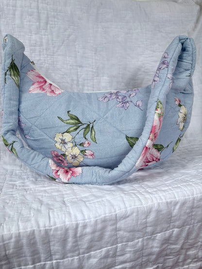 Blue Floral Crossbody Bag
