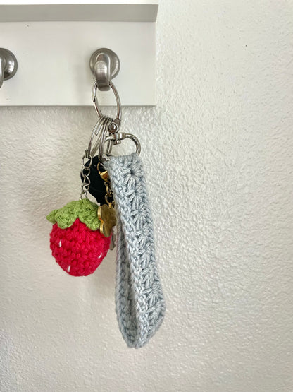 Crochet Strawberry Keychain