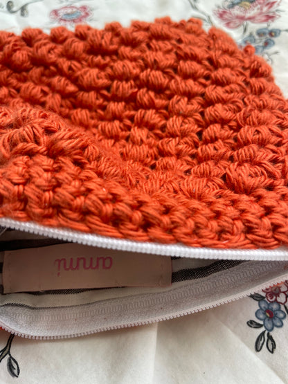 Orange Crochet Pouch