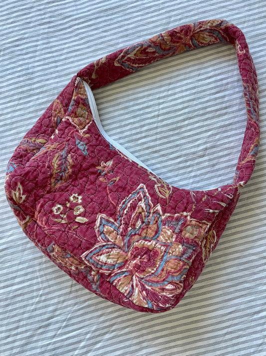 Red Quilted Shoulder Bag